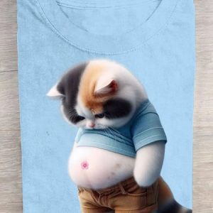 Crew Neck Loose Casual T-Shirt, T-shirts, Lilicloth.com