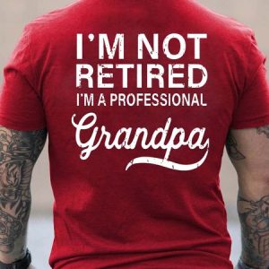 Men Retired Professional Grandpa Family Loose T-Shirt, T-shirts, Lilicloth.com