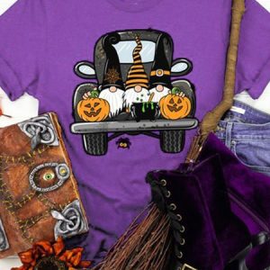 Halloween Gnomes Casual Cotton-Blend Tshirts, T-shirts, Lilicloth.com