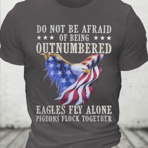 Cotton Do Not Be Afraid Loose America Flag Crew Neck Casual T-Shirt, T-shirts, Lilicloth.com