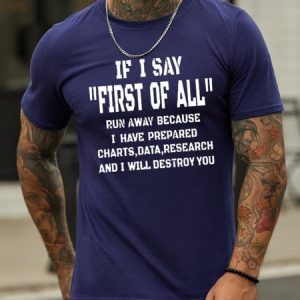 Funny text printed round neck short-sleeved T-shirt, T-shirts, Lilicloth.com