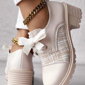 Lace-up Tweed Patch Chunky, women Chunky, ChicMe catalog