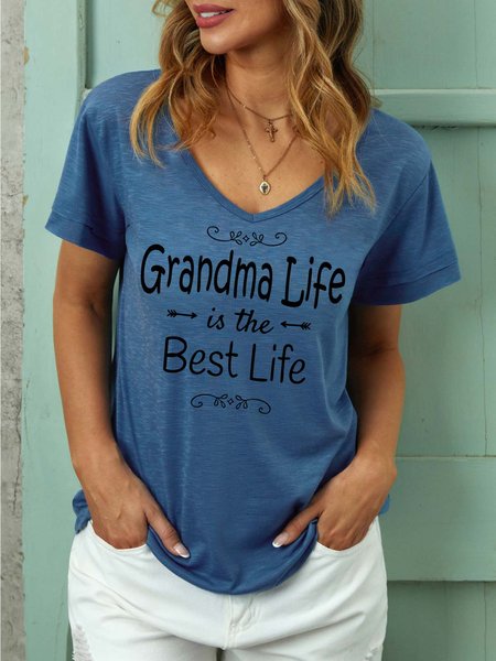Women Grandma Life Is The Best Life Regular Fit T-Shirt, T-shirts, Lilicloth.com