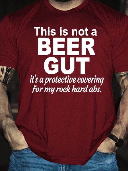 Funny Beer Shirts This Is Not A Beer Gut Cotton Casual Short Sleeve T-Shirt, T-shirts, Lilicloth.com