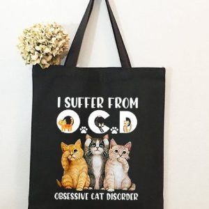 I Suffer From Ocd Obsessive Cat Disorder Animal Graphic Shopping Tote Bag, Bags, Lilicloth.com