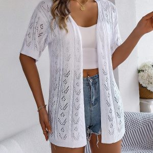 Hollow Out Open Front Knit Cardigans, Sweaters & Cardigans, ChicMe catalog
