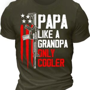 MenвЂ™s Papa Like A Grandpa Only Cooler Casual Text Letters T-Shirt, T-shirts, Lilicloth.com