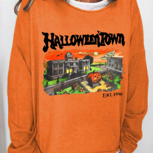 Vintage Halloween Town Est 1998 Casual Sweatshirt, JustFashionNow Sweatshirts & Hoodies, color:Orange|size:3XL,