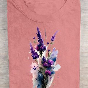 Purple flower Alzheimer's Awareness Cotton T-shirt, T-shirts, Lilicloth.com