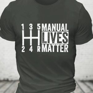 Manual Lives Matter - Manual Transmissions Cotton T-shirt, T-shirts, Lilicloth.com