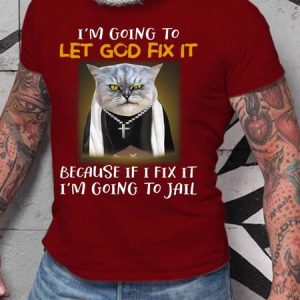 Men Let God Fix It Letters Casual T-Shirt, T-shirts, Lilicloth.com
