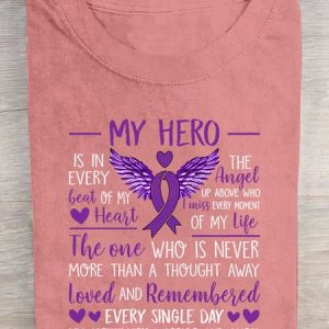 my hero Alzheimer's Awareness Cotton T-shirt, T-shirts, Lilicloth.com