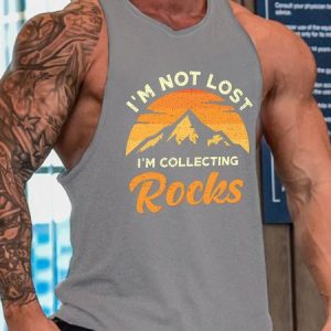 I'm Not Lost I'm Collecting Rocks Funny Top, Tank Tops, Lilicloth.com