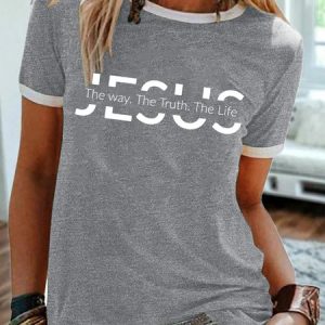 Jesus Christian Jesus The Way The Truth The Life Short Sleeve T-Shirt, T-shirts, Lilicloth.com
