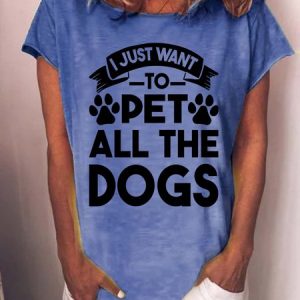 Lilicloth X Manikvskhan I Just Want To Pet All The Dogs Womens T-Shirt, T-shirts, Lilicloth.com