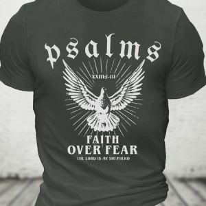 Faith Over Fear Christian Cotton T-Shirt, T-shirts, Lilicloth.com