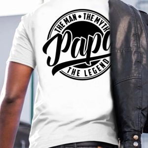 Papa The Legend Print Short Sleeve Casual Short sleeve T-shirt, T-shirts, Lilicloth.com