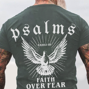 Faith Over Fear Christian Back Cotton T-Shirt, T-shirts, Lilicloth.com