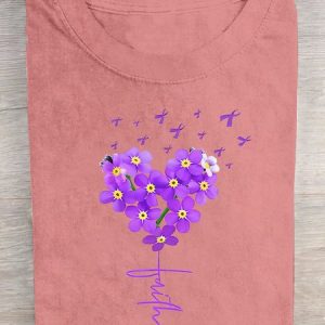 Alzheimer's Awareness Faith Cotton T-shirt, T-shirts, Lilicloth.com