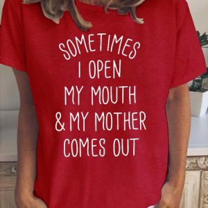 Funny Sometimes I Open My Mouth Casual Short sleeve tops, T-shirts, Lilicloth.com