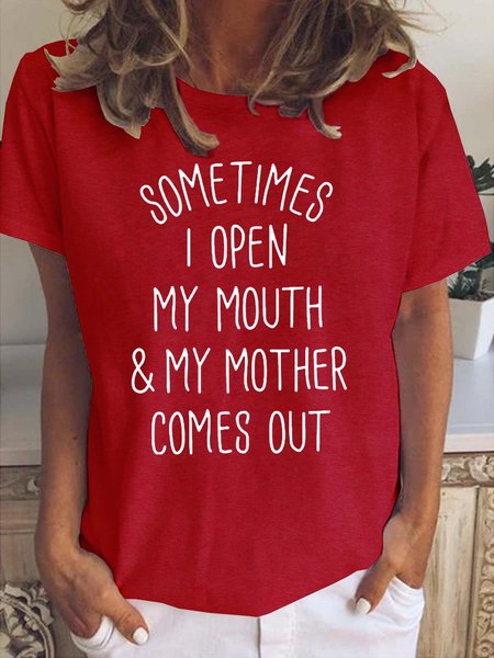 Funny Sometimes I Open My Mouth Casual Short sleeve tops, T-shirts, Lilicloth.com