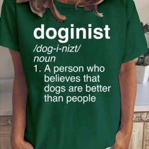 Dog Lover Cotton Casual Short sleeve tops, T-shirts, Lilicloth.com