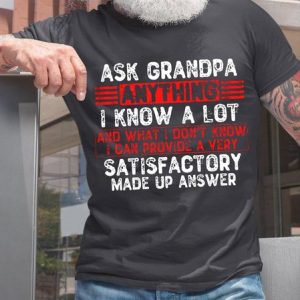 Ask Grandpa Anything Funny Crew Neck T-shirt, T-shirts, Lilicloth.com