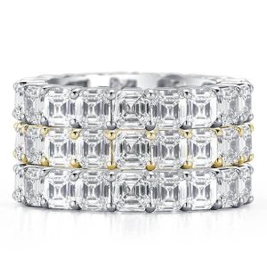 3pc wedding sets rings - Asscher Cut Eternity Stackable Band Set, Italo jewelry - Online Catalog