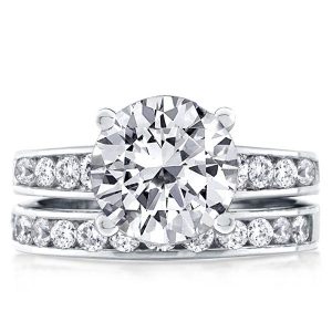 Bridal sets rings - Channel Setting Shank Round Cut Bridal Set, Italo jewelry - Online Catalog