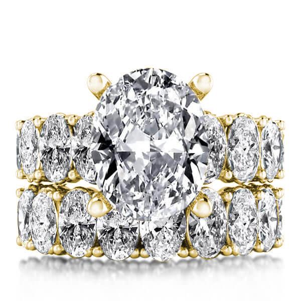 Bridal sets rings - Italo Golden Oval Cut Engagement Rings Sets In 925 Sterling Silver, Italo jewelry - Online Catalog
