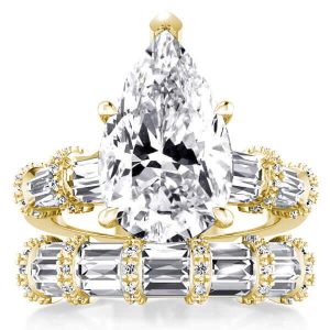 Bridal sets rings - Golden Ribbon Design Pear Bridal Set, Italo jewelry - Online Catalog