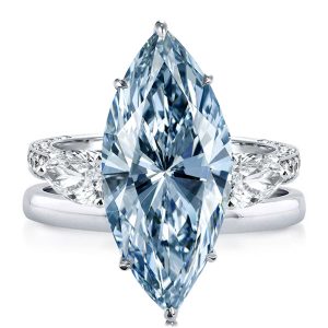 Bridal sets rings - Italo Blue Topaz Ring Marquise Cut Engagement Rings Sets, Italo jewelry - Online Catalog