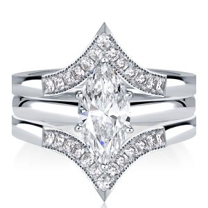 3pc wedding sets - Classic Marquise Cut White Sapphire 3PC Wedding Set, Italo jewelry - Online Catalog