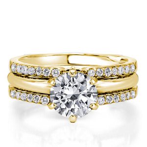 Bridal sets rings - Round Cut Inset Guard Enhancers Engagement Rings Sets, Italo jewelry - Online Catalog