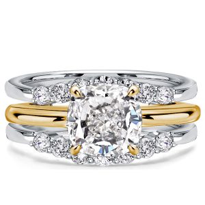 Bridal sets rings - Italo Cushion Cut Inset Guard Enhancers Engagement Rings Sets, Italo jewelry - Online Catalog