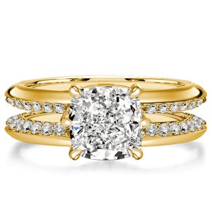 unique engagement rings - Italo Knife-Edge Cushion Cut Engagement Ring Nora Ring, Italo jewelry - Online Catalog