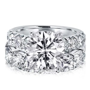 Bridal sets rings - Italo Round And Cushion Cut Engagement Rings Sets, Italo jewelry - Online Catalog
