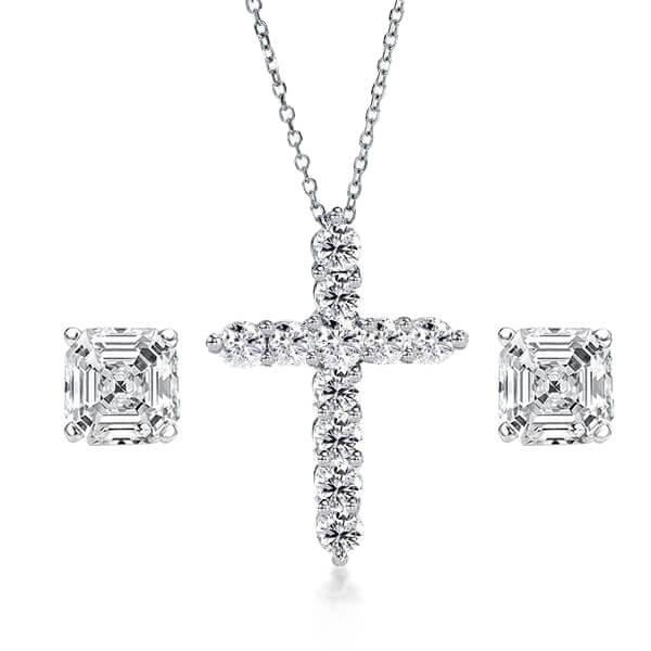 jewelry sets - Cross Pendant Necklace And Earrings Fashion Jewelry Set, Italo jewelry - Online Catalog