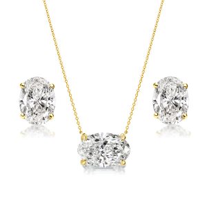 jewelry sets - Oval Pendant Necklace & Oval Stud Earrings Jewelry Set, Italo jewelry - Online Catalog