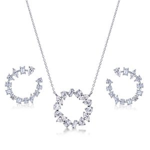 jewelry sets - Mixed Shape Pendant Necklace & Earrings Jewelry Set, Italo jewelry - Online Catalog
