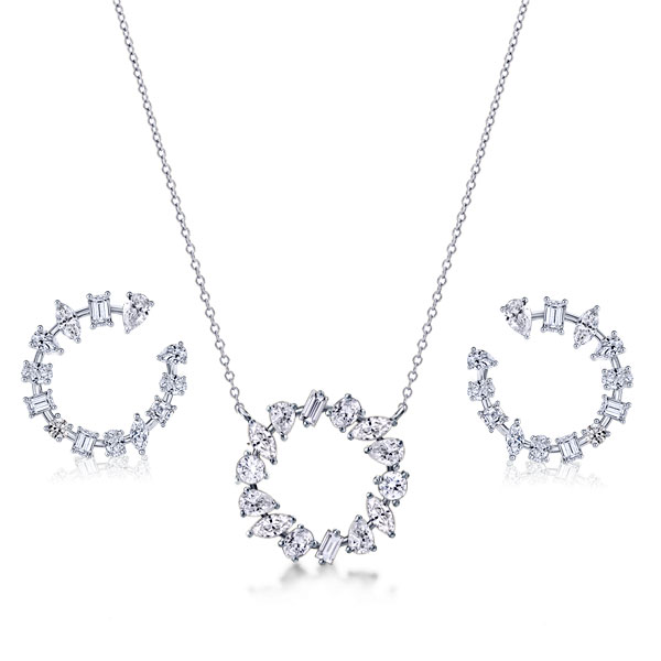 jewelry sets - Mixed Shape Pendant Necklace & Earrings Jewelry Set, Italo jewelry - Online Catalog