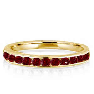 Eternity band - Classic Created Garnet Half Eternity Wedding Band, Apparel & Accessories, Italo jewelry - Online Catalog