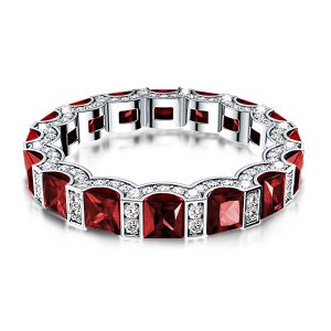 eternity band - Garnet Princess Cut Eternity Wedding Band, Italo jewelry - Online Catalog