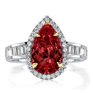 halo engagement rings - Italo Garnet Ring Pear Cut Halo Engagement Ring Affordable, Italo jewelry - Online Catalog