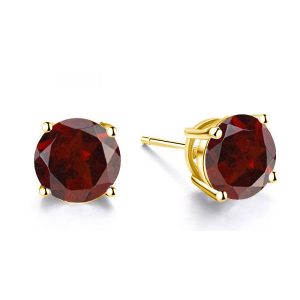 Earrings - Classic 4 Prong Created Garnet Stud Earrings, Apparel & Accessories, Italo jewelry - Online Catalog