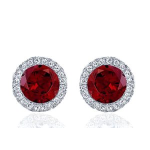 Earrings - Italo Halo Created White Sapphire Stud Earrings, Apparel & Accessories, Italo jewelry - Online Catalog