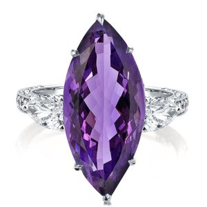 Three stone rings - Italo Amethyst Ring Marquise Cut Three Stone Engagement Ring, Three stone rings, Italo jewelry - Online Catalog