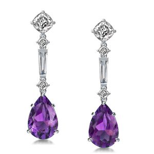 earrings - Italo Amethyst Earrings Silver Earrings Drop Earrings For Women, Italo jewelry - Online Catalog
