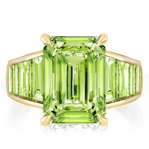 unique engagement rings - Italo Emerald Cut Peridot Engagement Ring In Sterling Silver, Italo jewelry - Online Catalog