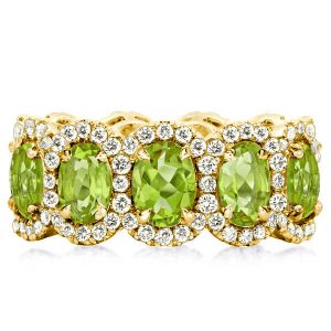 Eternity band - Italo Peridot Ring Halo Oval Cut Eternity Wedding Band For Women, Apparel & Accessories, Italo jewelry - Online Catalog